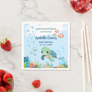 Guardanapo De Papel Chá de Bebê Coquetel Tartaruga Marinha Pequeno Fil