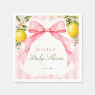 Guardanapo De Papel Chá de Bebê Coquette Rosa Limões