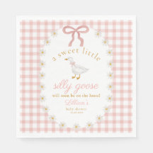 Chá de Bebê Cottagecore Rosa Xadrez Silly Goose