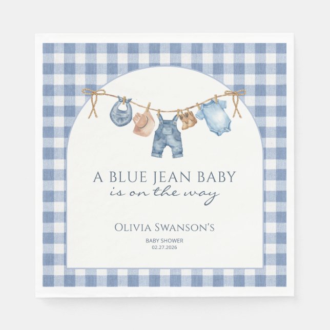 Guardanapo De Papel Chá de Bebê Cowboy de Blue Jean (Frente)