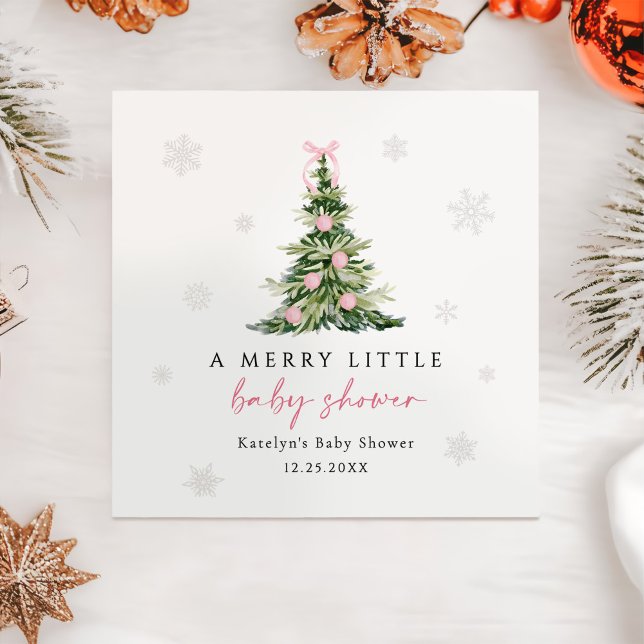 Guardanapo De Papel Chá de Bebê da Árvore de Natal Alegre (Criador carregado)