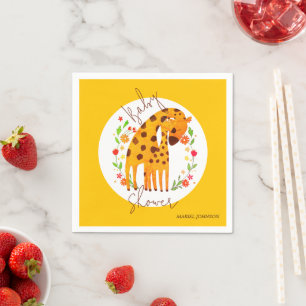 Guardanapo De Papel Chá de Bebê da Girafa Mamãe e do Filhote