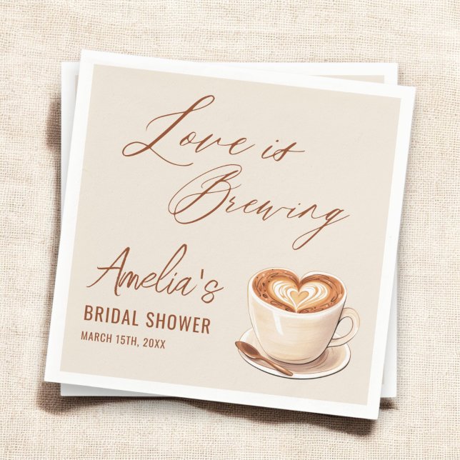 Guardanapo De Papel Chá de Bebê da Love is Brewing Coffee Latte (Criador carregado)