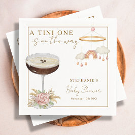 Guardanapo De Papel Chá de Bebê da Menina Tini One Pink Espresso Marti