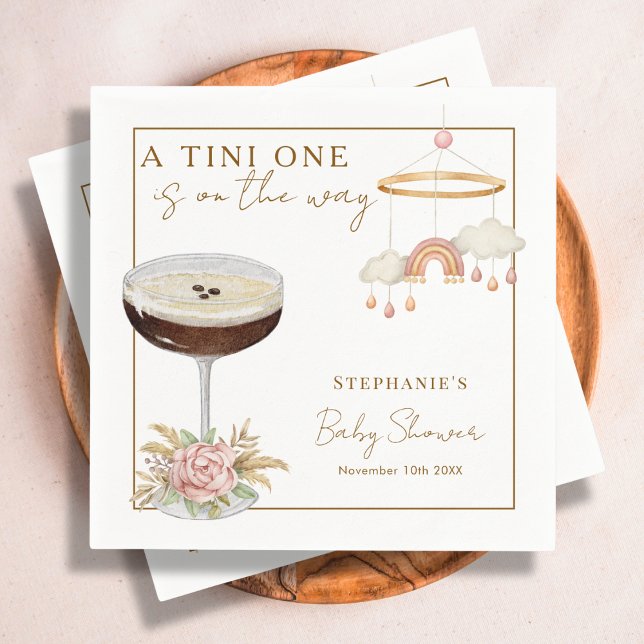 Guardanapo De Papel Chá de Bebê da Menina Tini One Pink Espresso Marti (Criador carregado)