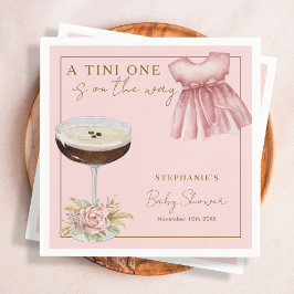 Guardanapo De Papel Chá de Bebê da Menina Tini One Pink Espresso Marti