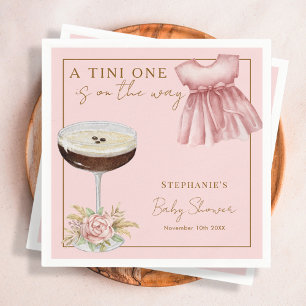 Guardanapo De Papel Chá de Bebê da Menina Tini One Pink Espresso Marti