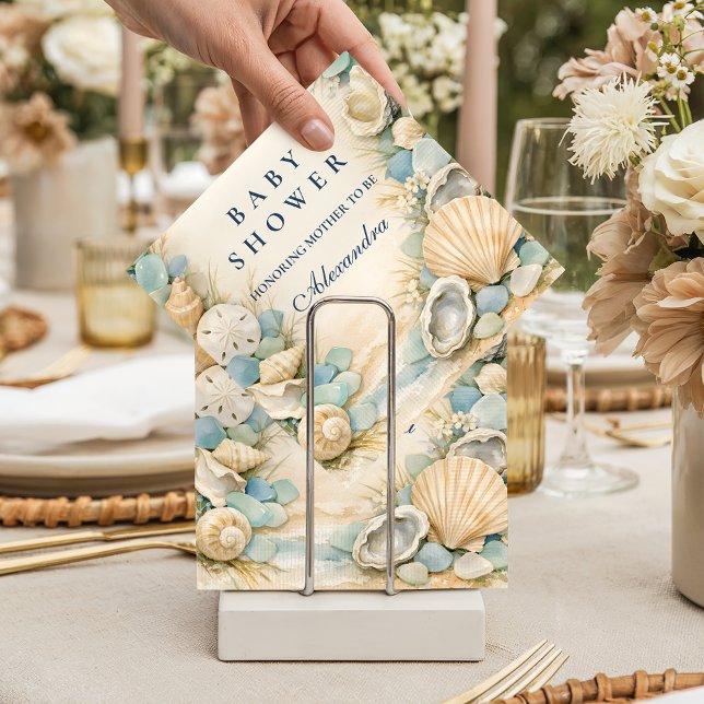 Guardanapo De Papel Chá de Bebê da Ostra e da Estrela do Mar (Criador carregado)