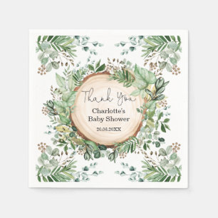 Guardanapo De Papel Chá de Bebê de 1º Aniversário com Verdura Botânica