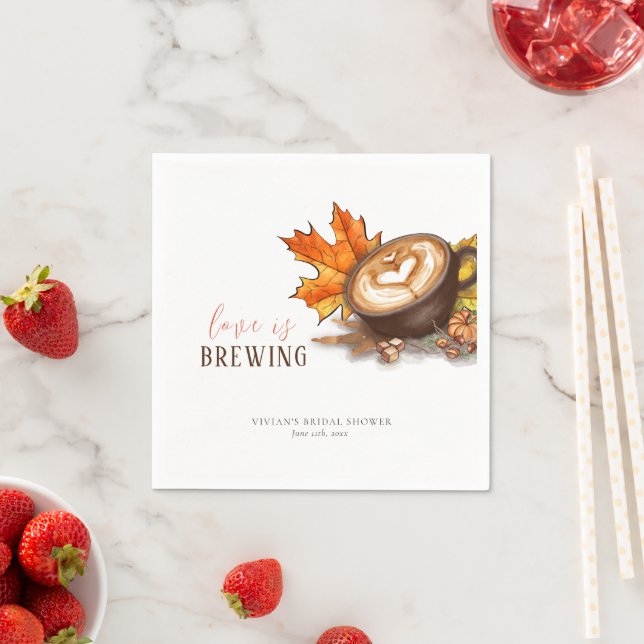 Guardanapo De Papel Chá de Bebê de Amor de Café em Aguarela (Insitu)