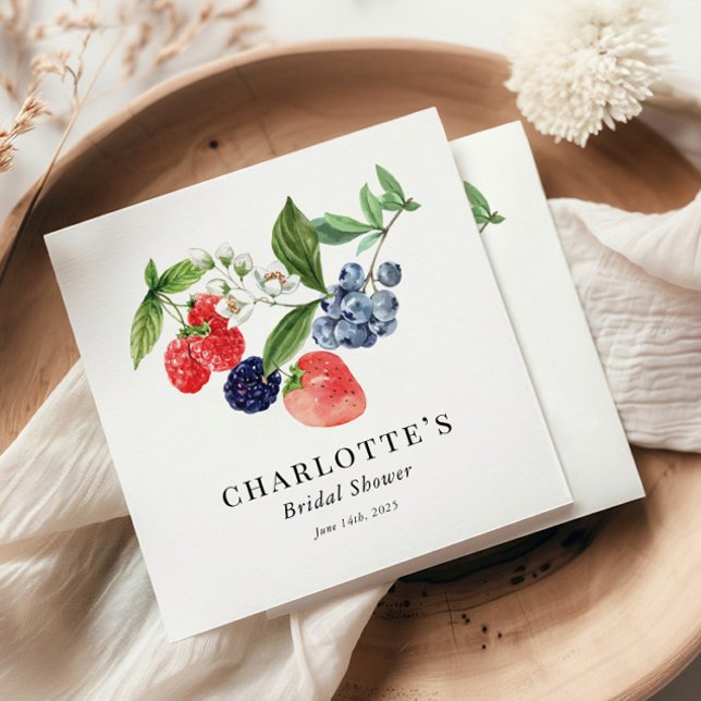 Guardanapo De Papel Chá de Bebê de Aquarela Vermelha Azul Doce de Frut (Criador carregado)