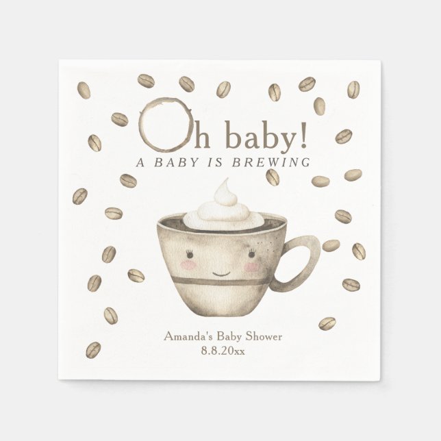Guardanapo De Papel Chá de bebê de café Um bebê está sendo preparado C (Frente)