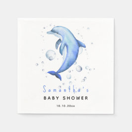 Guardanapo De Papel Chá de bebê de golfinho oceano em aquarela