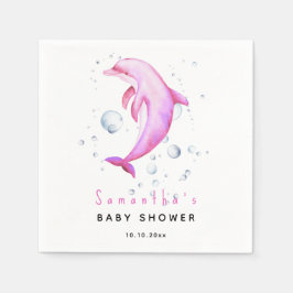 Guardanapo De Papel Chá de bebê de golfinho oceano em aquarela