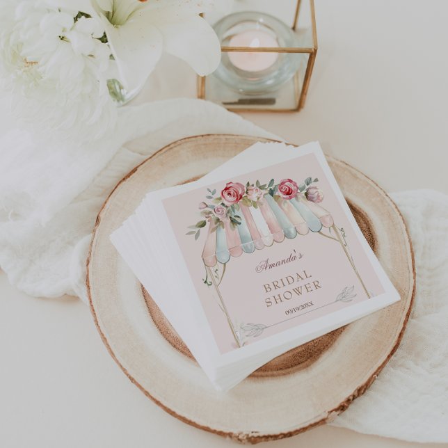 Guardanapo De Papel Chá de Bebê de Jardim Floral Rosa (Criador carregado)