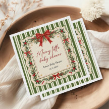 Chá de Bebê de Natal Elegante com Aquarela