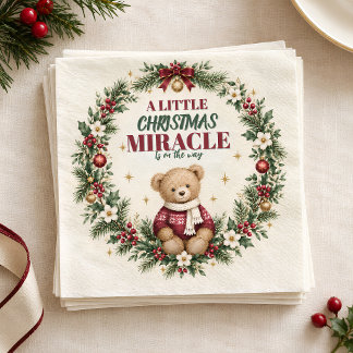 Guardanapo De Papel Chá de Bebê de Natal Urso de Pelúcia Borgonha