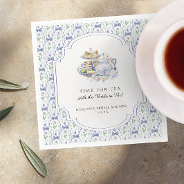 Guardanapo De Papel Chá de Bebê de Noiva Blue Floral Coquette