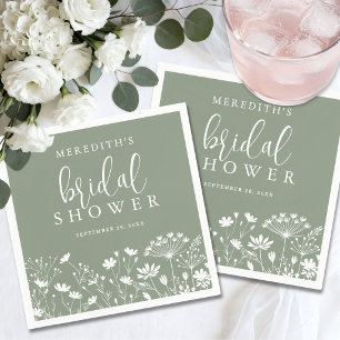 Guardanapo De Papel Chá de Bebê de Noiva com Erva-Doce de Flor Silvest