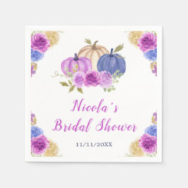 Guardanapo De Papel Chá de Bebê de Noiva de Abóboras Florais Roxas e A