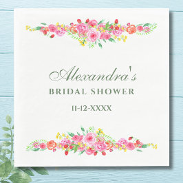 Guardanapo De Papel Chá de Bebê de Noiva de Peônia Floral Rosa