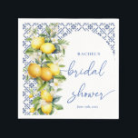 Guardanapo De Papel Chá de Bebê de Noiva Limão Mediterrâneo Aquarela<br><div class="desc">Guardanapos de Chá de Bebê de Noiva Limão Mediterrâneo Aquarela</div>