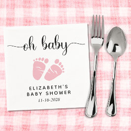 Guardanapo De Papel Chá De Bebê De Pés Rosa