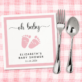 Guardanapo De Papel Chá De Bebê De Pés Rosa