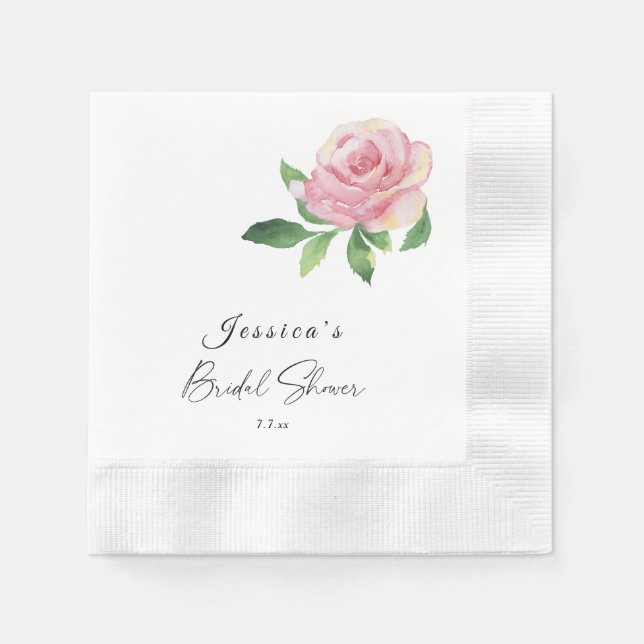 Guardanapo De Papel Chá de Bebê de Rosa (Frente)