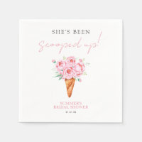 Chá de Bebê de Sorvete Aguarela Rosa