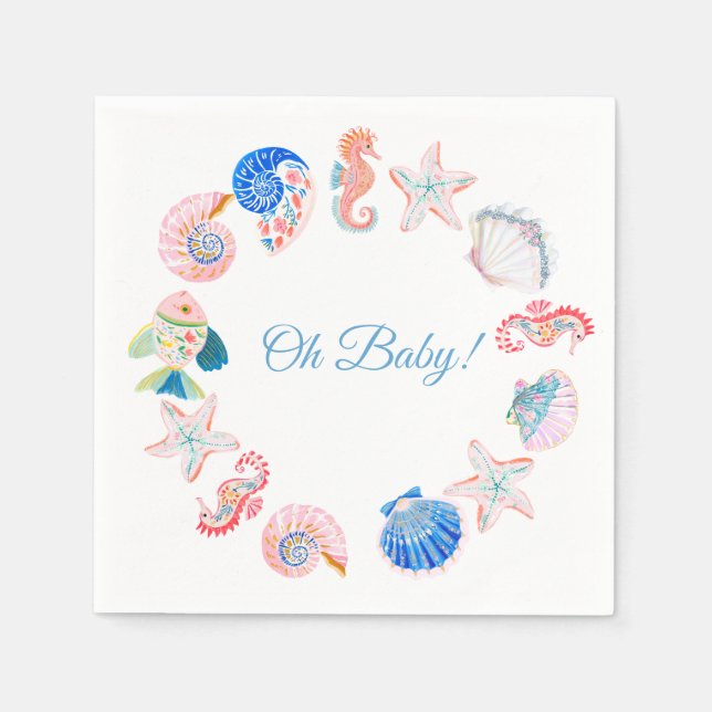 Guardanapo De Papel Chá de Bebê Debaixo do Mar (Frente)