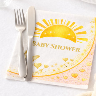 Guardanapo De Papel Chá de Bebê Decorativo Luxuoso Dourado