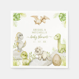 Guardanapo De Papel Chá de Bebê Dinossauro Aquarela Doce