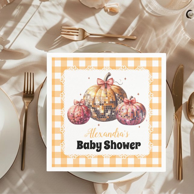 Guardanapo De Papel Chá de Bebê Disco Pumpkin Patch (Criador carregado)