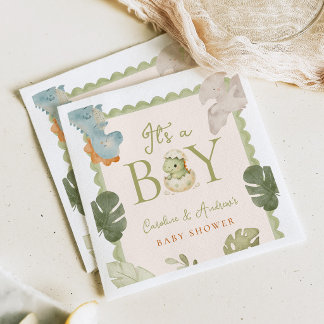 Guardanapo De Papel Chá de Bebê do Dino Boy