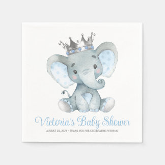 Guardanapo De Papel Chá de Bebê do Elefante Menino Personalizado