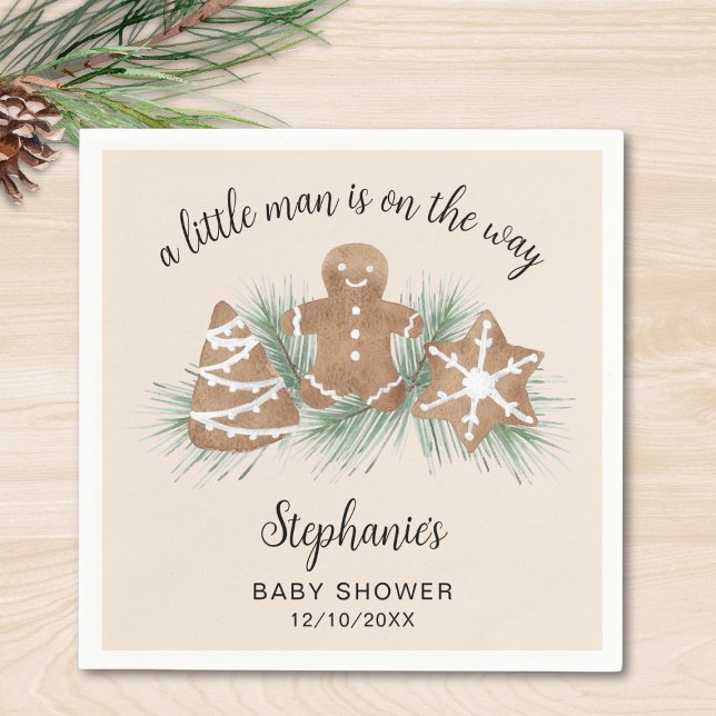 Guardanapo De Papel Chá de Bebê do Menino de Biscoito de Natal (Criador carregado)