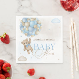 Guardanapo De Papel Chá de Bebê do Menino Urso Azul