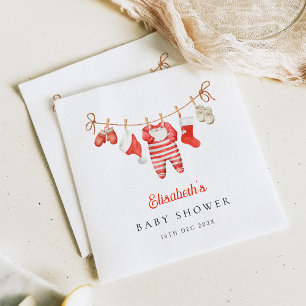 Guardanapo De Papel Chá de Bebê do Papai Noel Vermelho