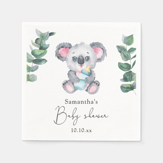 Guardanapo De Papel Chá de Bebê do Ursinho Koala (Frente)