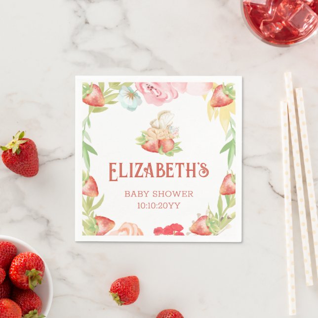 Guardanapo De Papel Chá de Bebê Doce Morango Berry (Insitu)