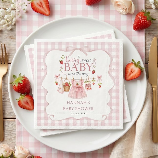 Guardanapo De Papel Chá de Bebê Doce Morango Berry (Criador carregado)