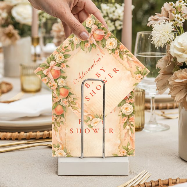 Guardanapo De Papel Chá de Bebê Doce Pequeno Jardim de Pêssego (Criador carregado)