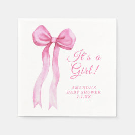 Guardanapo De Papel Chá de Bebê É uma Menina Arco Rosa