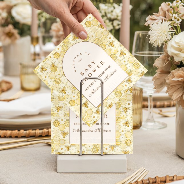 Guardanapo De Papel Chá de Bebê Elegante Abelha Mel (Criador carregado)