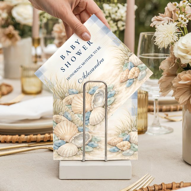 Guardanapo De Papel Chá de Bebê Elegante Concha Marítima Costeira (Criador carregado)