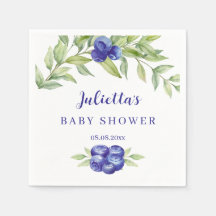 Chá de Bebê Elegante de Mirtilo e Folhagens