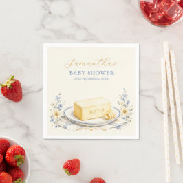 Guardanapo De Papel Chá de Bebê Elegante Manteiga