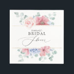 Guardanapo De Papel Chá de Bebê em Rosa Poeirento e Azul<br><div class="desc">Guardanapos de flores rosa poeirento e azul poeirento</div>