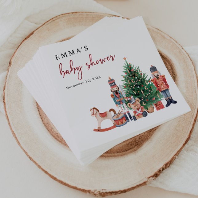 Guardanapo De Papel Chá de Bebê Esmagador de Nozes (Nutcracker Baby Shower Napkins by Painted Paperie)